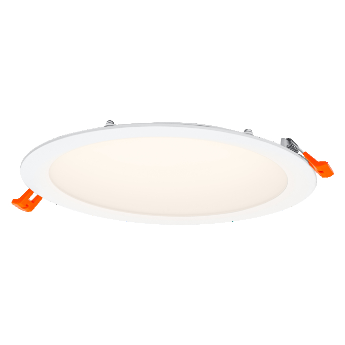 Downlight Slim 225mm 22W 3000K white, upright, sw. on