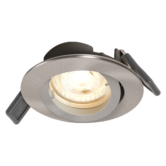 Spotlight Recess Set Incl. Osram LED 4.3W GU10 Brushed Nickel white, upright, sw. on