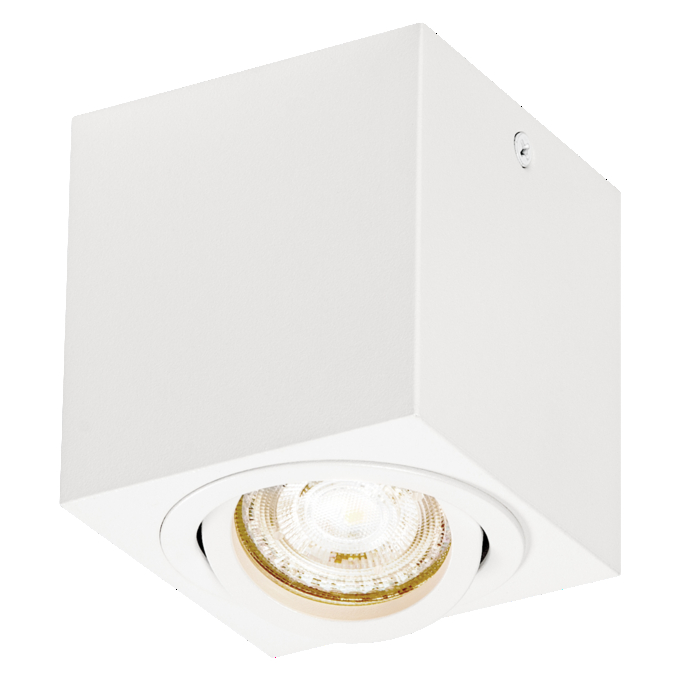 Spot Surface  Square GU10 White white, upright, sw. on
