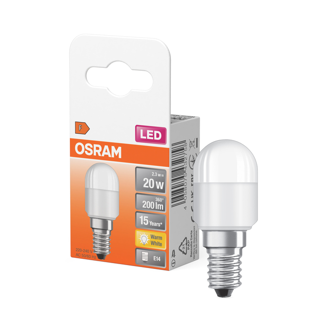 LED Special T26 20 200° 2.3W 827 Frosted E14 Yhdistelmäkuva = Product Beauty Shot + pakkauskuva