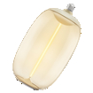 Vintage 1906 Big Elipse Oval 27 Filament Magnetic 4W 827 Amber E27 white, diagonal, sw. on (thumbnail)
