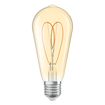 Vintage 1906 Edison 40 Heart Filament DIM 4.9W 922 Gold E27 white, upright (thumbnail)