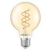 Vintage 1906 Globe 80 60 Spiral Filament DIM 8W 922 Gold E27 white, upright, OSRAM logo (thumbnail)
