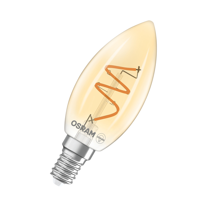 Vintage 1906 Classic B 28 Spiral Filament DIM 3.5W 922 Gold E14 white, diagonal, OSRAM logo