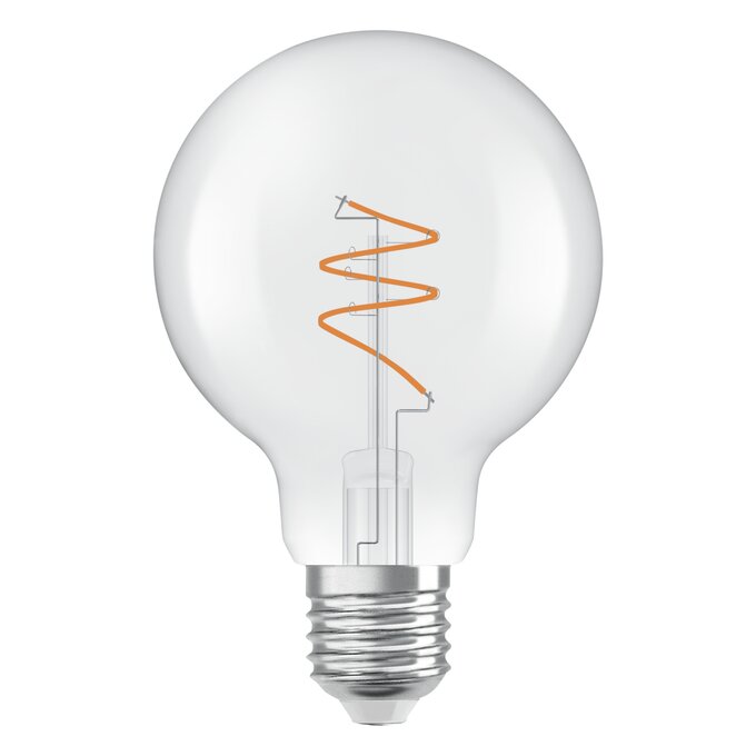 Vintage 1906 Globe 80 40 Spiral Filament DIM 4.6W 927 Clear E27 white, upright