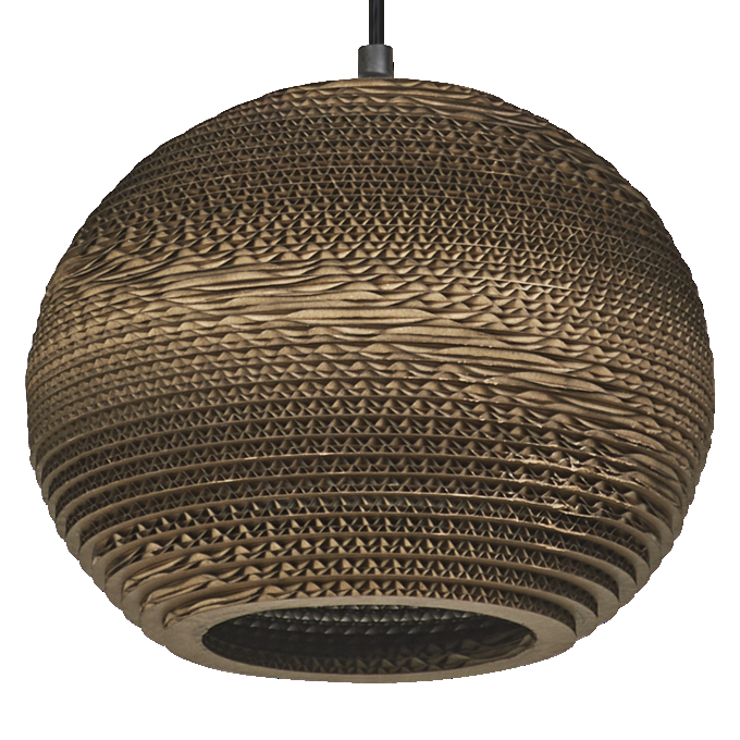 Decor Cardboard Ball Pendant E27 Brown
