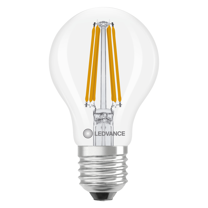 LED Classic A 100 Filament Energy efficiency class A S 7.2W 827 Clear  E27 white, upright, LEDVANCE logo