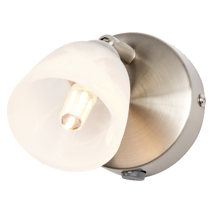 LED Spot Cup 1xG9 Brushed Nickel white, upright, sw. on