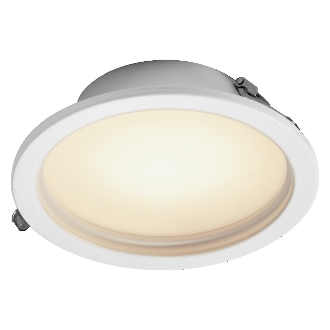LED Downlight Set IP44 Dim Slim 160mm 18W Metal 830 White white, upright, sw. on