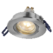 Spot Set Recess GU10 Dim Adjustable Click 3.7W 827 Satin Nickel white, upright, sw. on (thumbnail)