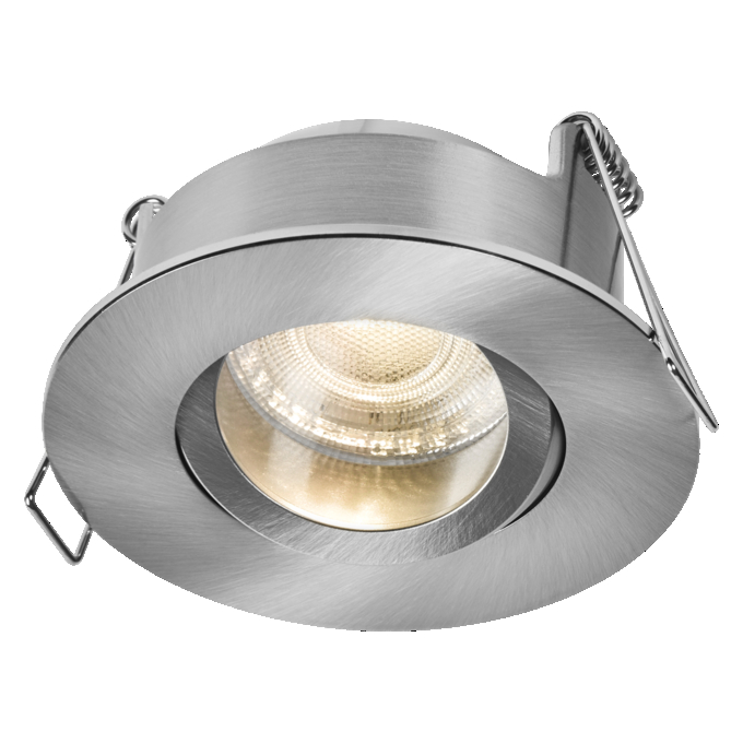 Spot Set Recess GU10 IP65 Press 4.5W 840 Satin Nickel white, upright, sw. on