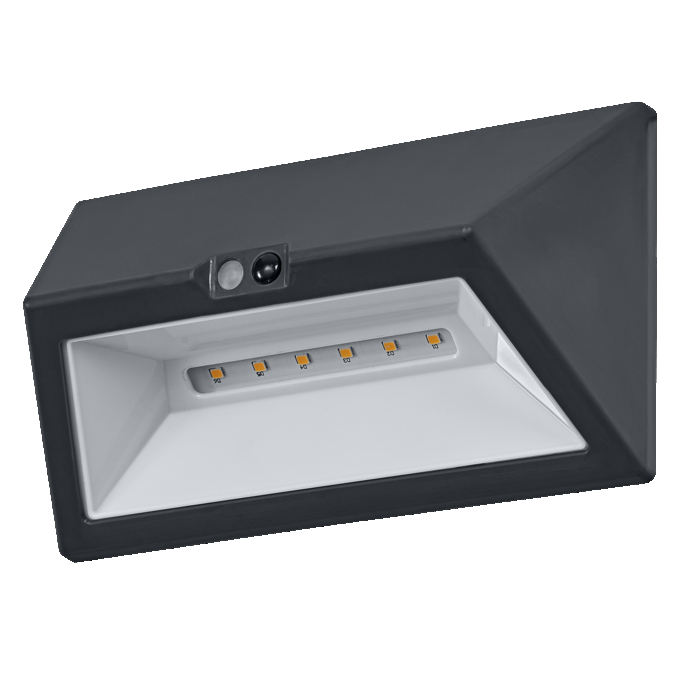 ENDURA Style USB Wall Step Wide Sensor IP44 Dark Grey