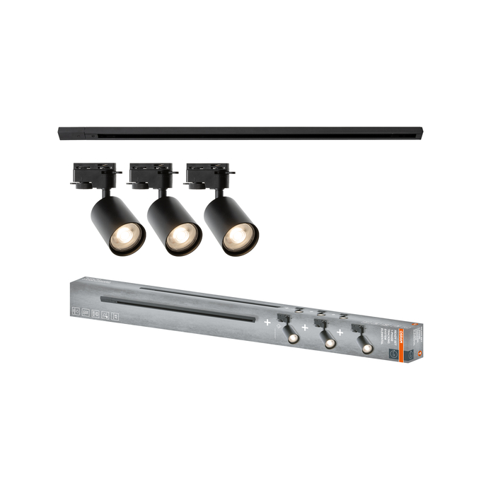 Ready set 1-phase tracking system ELEMENTAL 1M GU10 BLACK