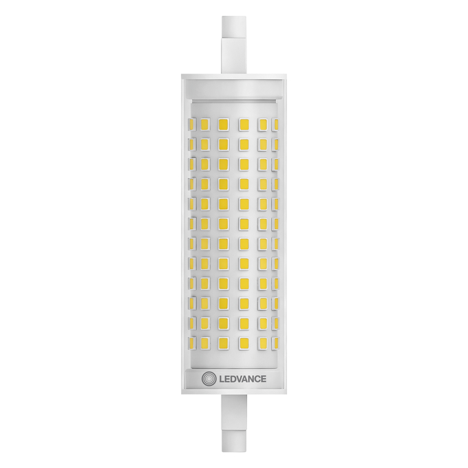 LED Line 118 177 300° V 20W 830 Clear R7s white, upright, LEDVANCE logo