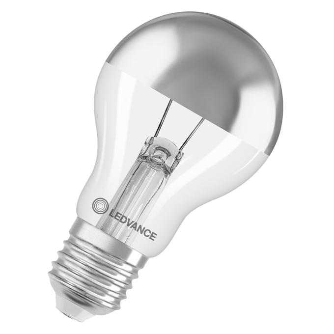LED CLASSIC A 54 DIM COB P 7W 827 Mirror Silver E27
