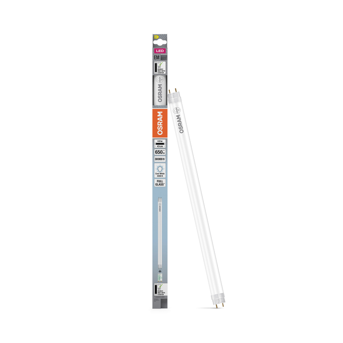 LED TUBE T8 15 EM 438 mm 4.8W 840 Combo Shot = Product Beauty Shot + Packaging Image