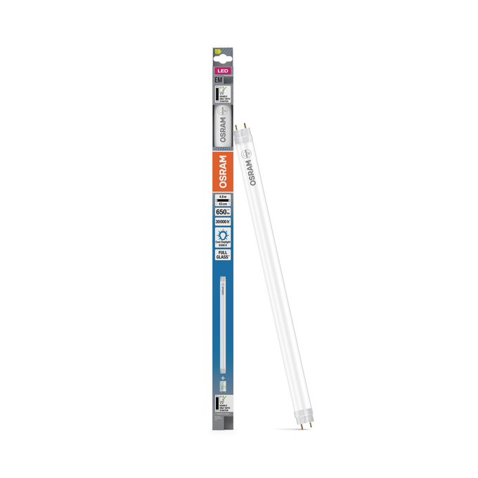 LED TUBE T8 15 EM 438 mm 4.8W 865 Combo Shot = Product Beauty Shot + Packaging Image
