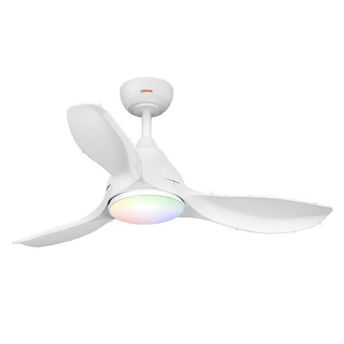 Ceiling Fan Bise 1065mm 48W CCT RGB white, upright, sw. on