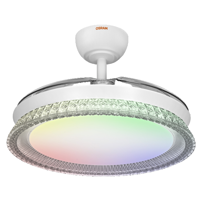 Ceiling Fan Cierzo 1220mm 60W CCT RGB white, upright, sw. on