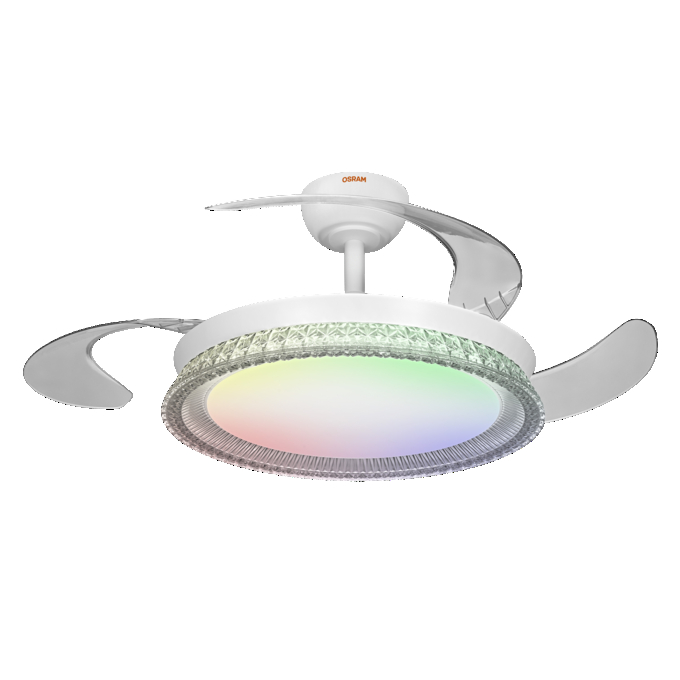 Ceiling Fan Cierzo 1220mm 60W CCT RGB white, upright, sw. on