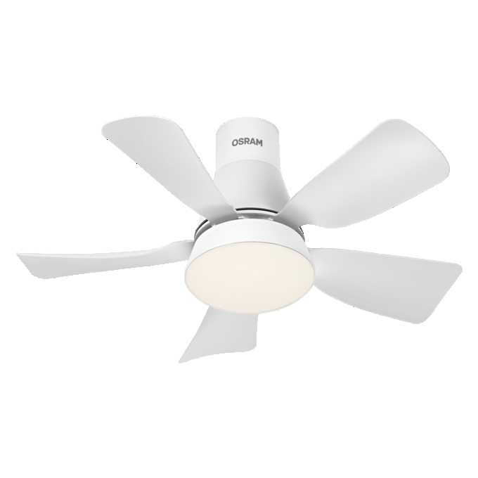 Ceiling Fan Leste 445mm 21W CCT white, upright, sw. on