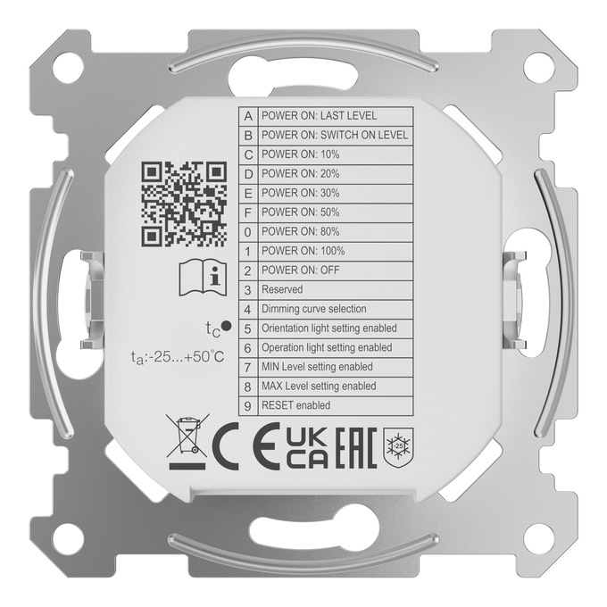 MANUAL CONTROL UNIT SELECT DIM white, backside