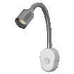 Plug Tube Flex GU10 Satin Nickel EU Plug white, upright (thumbnail)