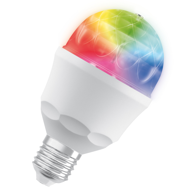 LED DISCO PARTY RGB ROTATING LAMP 3W 230V CLEAR E27 single pack