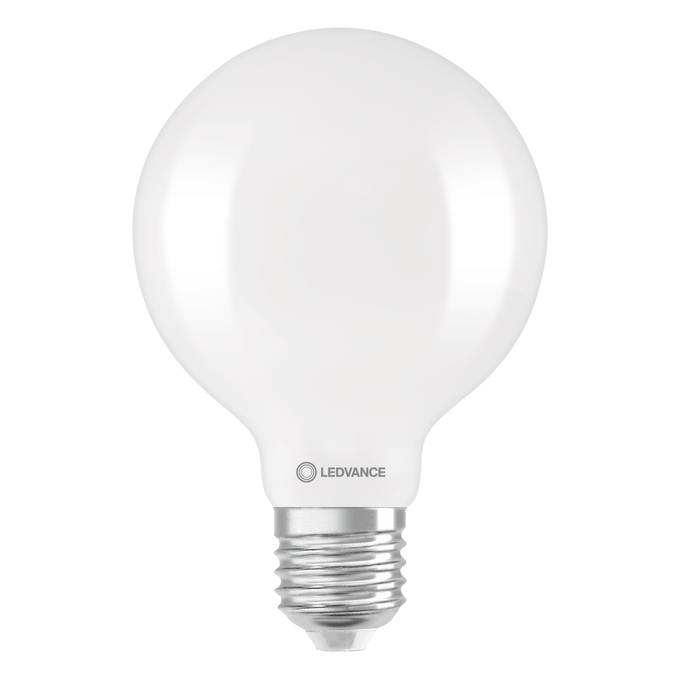 LED Classic Globe 95 100 Filament DIM P 11W 827 Frosted E27 white, upright, LEDVANCE logo