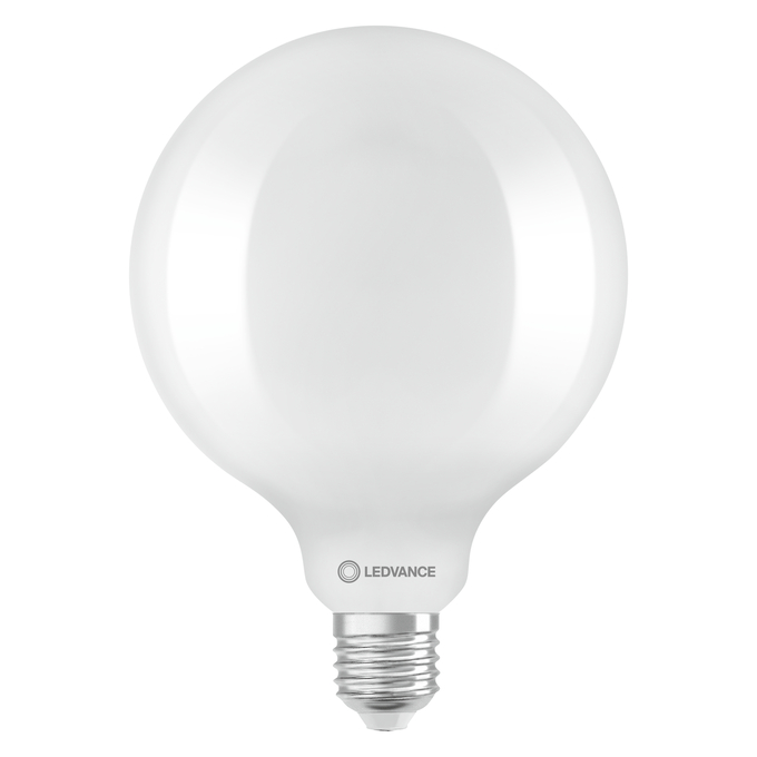 LED Classic Globe 125 150 Filament V 17W 840 Frosted E27 white, upright, LEDVANCE logo