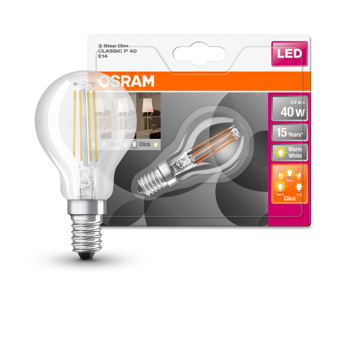 SST CLAS P 40  4 W/2700 K E14  Combo Shot = Product Beauty Shot + Packaging Image