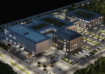 Complex of buildings illumination