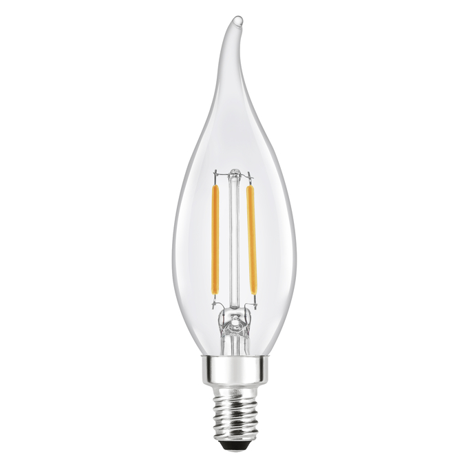 TruWave® B10  B10 3W CANDELABRA BENT DIM CL 2700K 2PK