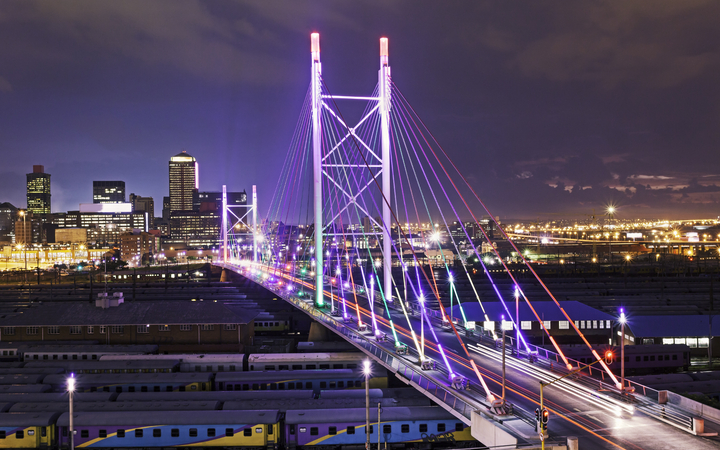 The Nelson Mandela Bridge is an iconic landmark of Johannesburg.