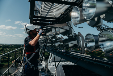 Bremen’s Weserstadion with new lighting design and iconic floodlight towers